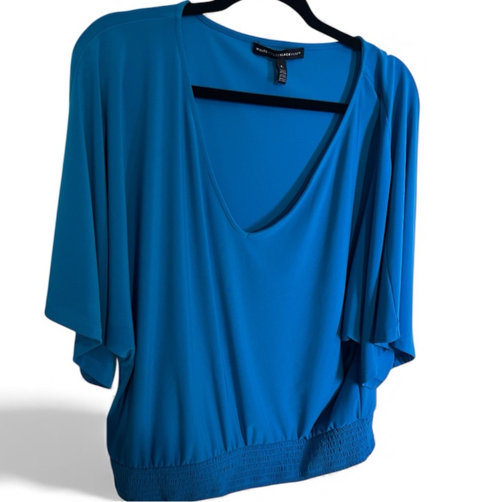 White House Black Market Vibrant Blue Blouse Size Large